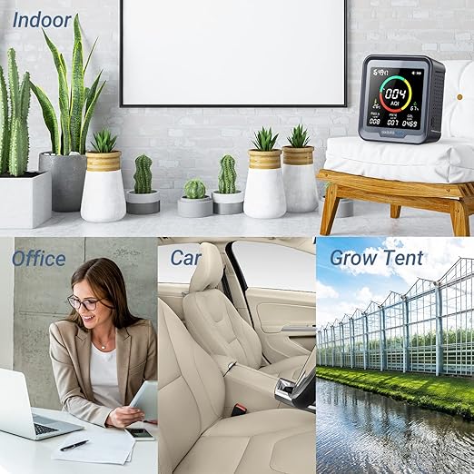 INKBIRDPLUS 6-in-1 Indoor Air Quality Monitor, Detects CO2, PM2.5, PM10, AQI, Temperature and Humidity with Alarm, for Rooms, Cellars, Grow Tents, Offices, etc. (PTH-9A) - Image 8
