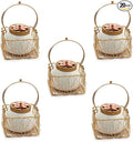 Set of 20 Lot Dry Fruit Jar with Golden Net Basket and Lid 4 Inch, Return Gifts, Serving Bowls/Jars for Parties, Wedding Gifts by IndiaGiftHub