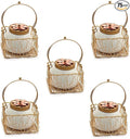 Set of 75 Lot Dry Fruit Jar with Golden Net Basket and Lid 4 Inch, Return Gifts, Serving Bowls/Jars for Parties, Wedding Gifts by IndiaGiftHub