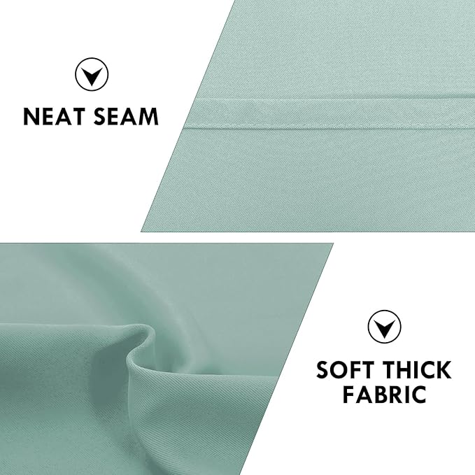 DWCN Blackout Curtains for Living Room Thermal Insulated, Energy Saving & Noise Reducing Bedroom Curtains, Sage Green, W 60x L 84 Inch, Set of 2 Rod Pocket Curtain Panels - Image 6