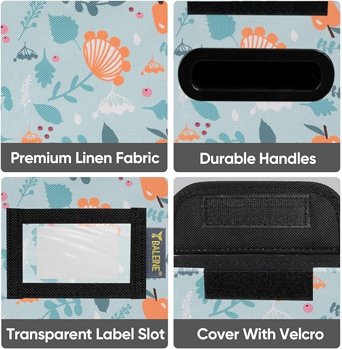 BALEINE File Organizer Box with Lid, Collapsible File Folder Organizer with Plastic Slide, Hanging File Folder Box for Office Document Storage (2 Pack, Spring Stroll, S) - Image 6