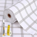 Drawer and Shelf Liner for Kitchen Cabinet: 17 in X 30 Ft Non Slip Waterproof Shelf Paper Non Adhesive Refrigerator Liners White Square Easy Liners for Bathroom Cupboard with Knife Tape Measure by Kimhan