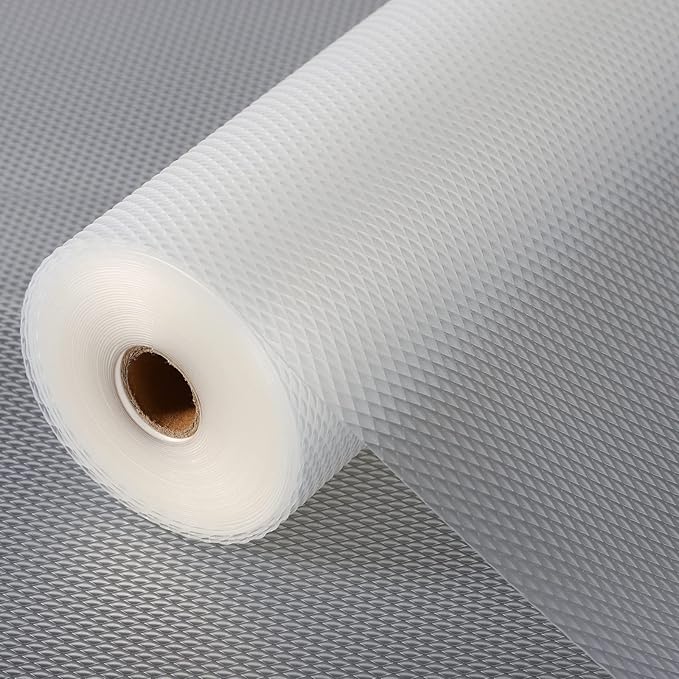 Anoak Shelf Liner, 12 Inches x 20(240.1 Inch) FT Non-Slip Cabinet Liner, Diamond Pattern Clear by ANOAK
