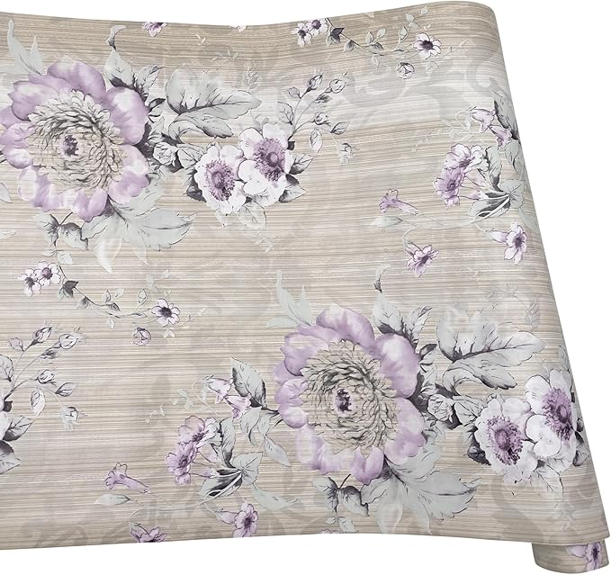Yifely Vintage Purple Peony Self-Adhesive Kitchen Shelf Drawer Liner Moisture Proof PVC Mat 45x300cm - Image 5