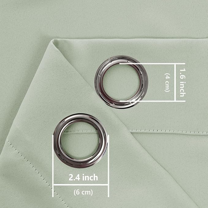 Hiasan RV Blackout Curtains for Bedroom, 52 x 36 Inches Long - Thermal Insulated & Light Blocking Window Curtains for Living Room/Kids Room, 2 Drape Panels Sewn with Tiebacks, Seafoam Green - Image 9