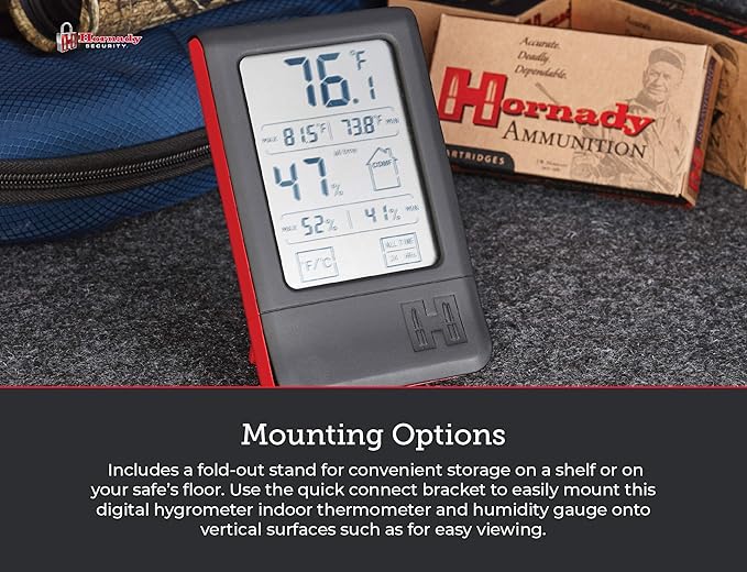 Hornady Digital Hygrometer, 95909 - Indoor Temperature and Humidity Monitor with Touchscreen LCD Display - Ideal Room Thermometer Hygrometer for Gun Safes & Cabinets, Closets, Workbench & More - Image 8