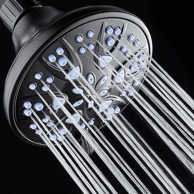 AquaDance Antimicrobial – Anti-Clog High-Pressure 6-Setting Shower Head with Microban Nozzle Protection from Growth of Mold, Mildew & Bacteria for Stronger Shower! 4" Sunset Blue - Image 9