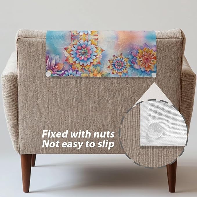 Tropical Flower Sofa Headrest Covers Anti-Fade Protective Sofa Covers Pet-Scratch Resistant Recliner Backrest Cover 16.53 x 26.18 in Furniture Protector for Office Living Room - Image 6