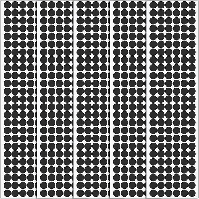 735 Pcs Small Felt Furniture Pads, Self-Adhesive EVA Foam Dot Circles, Round Felt Furniture Stickers for Desks Drawers Vases Photo Frames Cabinets Doors Candlesticks- Black (0.59'') by Unknown