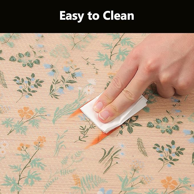 INNOLITES Shelf Liners for Kitchen Cabinets – Drawer Liner Waterproof & Oil-Proof, Non-Adhesive EVA with Floral Pattern – Durable Washable, Easy to Cut (Sage Green, 17.7" x 197") - Image 6