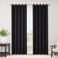 ChrisDowa Blackout Curtains 70 inches Wide for Bedroom - 2 Panels Set Extra Wide Grommet Thermal Insulated Room Darkening Curtains for Living Room (Black, 70 x 84 Inch) by ChrisDowa