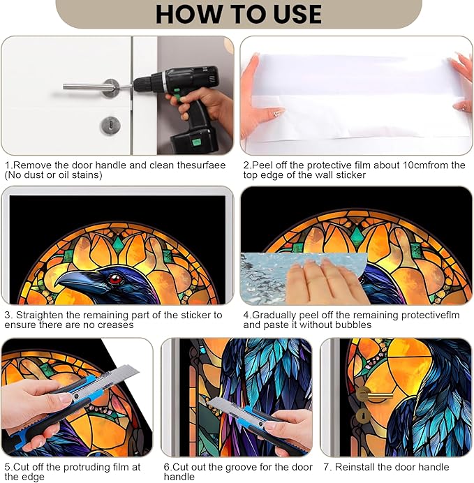 3D Door Stickers, Peel and Stick Vinyl Wallpaper, Self-Adhesive Mural Door Cover for Home Decor 30.3" W x 78.7" H - Image 5