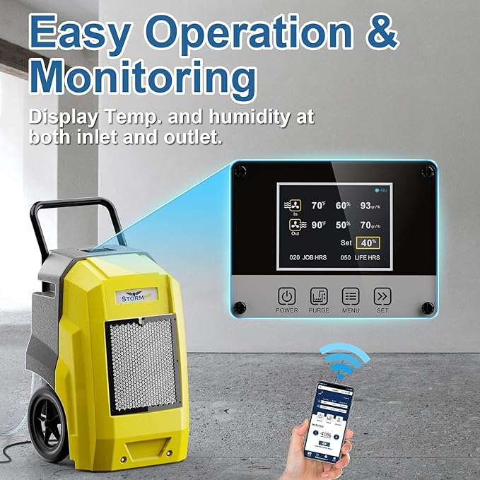 ALORAIR 180 Pints Commercial Dehumidifier with Pump Drain Hose, Smart Wi-Fi Dehumidifier for Large Basement, Industrial or Commercial Space, Smart Wi-Fi, 5 Years Limited Warranty - Image 2
