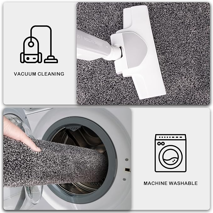 PURRUGS Dirt Trapping Door Mat 24" x 35.5", Non-Slip Machine Washable Entryway Rug, Dog Doormat, Indoor Front Door Mat, Super Absorbent Entry Rug for Muddy Shoes & Paws, Light Grey-Dark Grey - Image 7
