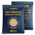 wisedry 2 x 500 Gram See-Through Silica Gel Packets, Color-Indicating Desiccant Packs for Storage, Reusable Safe Dehumidifier, Heat Resistant Dehumidifier Bags by wisedry