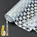 Drawer and Shelf Liner for Kitchen Cabinet: 12 in X 20 Ft Non Slip Waterproof Shelf Paper Non Adhesive Refrigerator Liners Silver Square Easy Liners for Bathroom with Knife Tape Measure by Kimhan