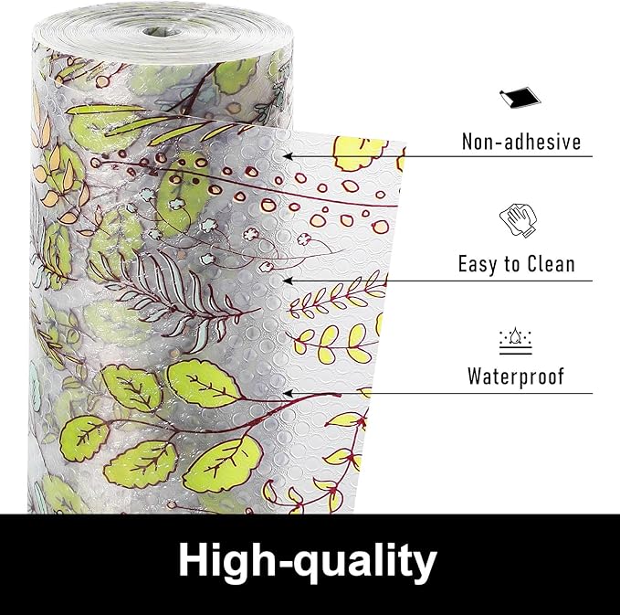 Cooyes Shelf Liners for Kitchen Cabinets, Refrigerator Liners Waterproof & Oil-Proof Kitchen Cupboard Liner Drawer Mats EVA Material Non Adhesive Fridge Liner for Shelves - Image 5