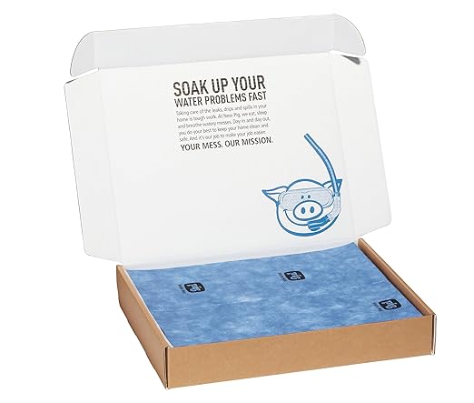 PIG Water Absorbent Mat | Reusable | 10 Pack | 15" W x 19" L | Blue and Black | PM50479 by NewPig