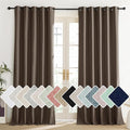 NICETOWN Coffee Vintage Linen 100% Blackout Curtains for Living Room, Thermal Insulated Curtains 90" Long, Noise Reducing Window Treatment Drapes for Home Office, 62" Wide Per Panel, Set of 2 by NICETOWN
