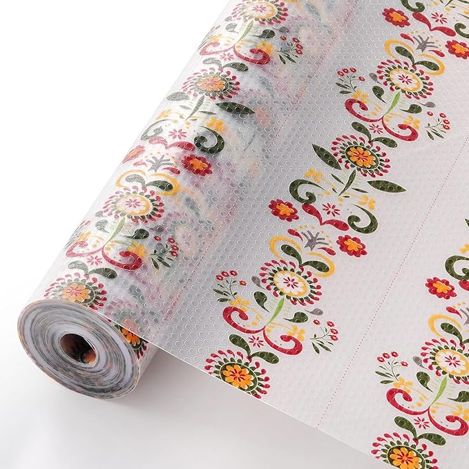 Cooyes Shelf Liner – Non-Slip Cabinet & Drawer Liner for Kitchen – Non-Adhesive Waterproof Shelf Paper with Modern Pattern – Durable EVA Cabinet Mat – Easy to Cut (Sunflower,11.8" W x 236" L) by Cooyes