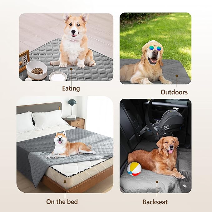 gogobunny 100% Double-Sided Waterproof Dog Bed Cover Pet Blanket Sofa Couch Furniture Protector for Puppy Large Dog Cat, Reversible (30x30 Inch (Pack of 1), Dark Grey/Light Grey) - Image 8