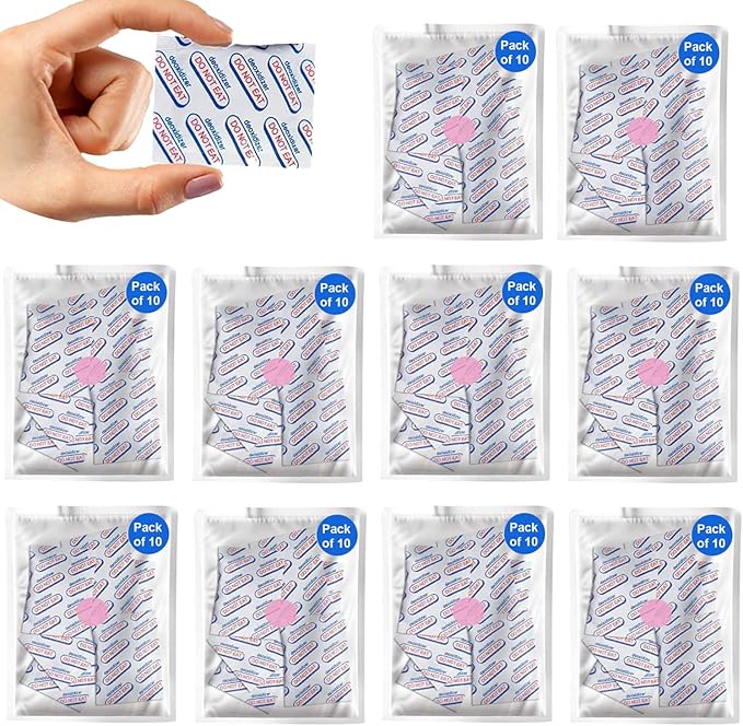300cc Oxygen Absorbers (100 Packets - 10 Pack of 10 Packets) for Food Storage, Food Grade Oxygen Absorbers Packets with Oxygen Indicator for Long Term Storage and Preservation(300CC(100-Pack)) by BRENSTEN