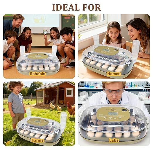 3rd Gen - 24 Egg Automatic Incubator, Stage-Based Adaptive Humidity with Auto-Refill, Stable Temp Control, Flexible Spacing, Adjustable Auto Turning & Lockdown, Custom Incubation Days, Candler, Alarm - Image 8