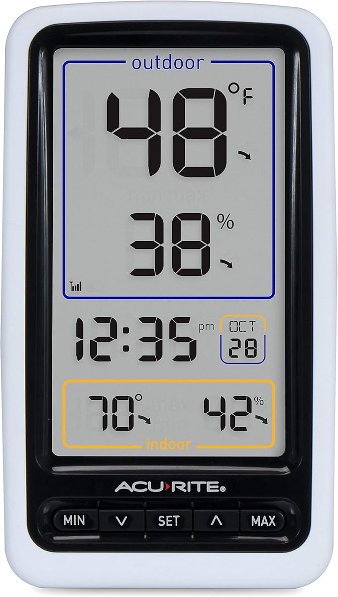 AcuRite 01136M Wireless Thermometer with Indoor/Outdoor Temperature and Humidity, White - Image 4