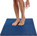 Enkosi Loofah Non-Slip Shower Mat - Shower Floors, Bathtub, Bathrooms, Wet Areas - Cushioned Bath Mat with Drain Holes - Quick Dry PVC, Secure Safety Pad Without Suction Cups (32x24 Navy) by ENKOSI