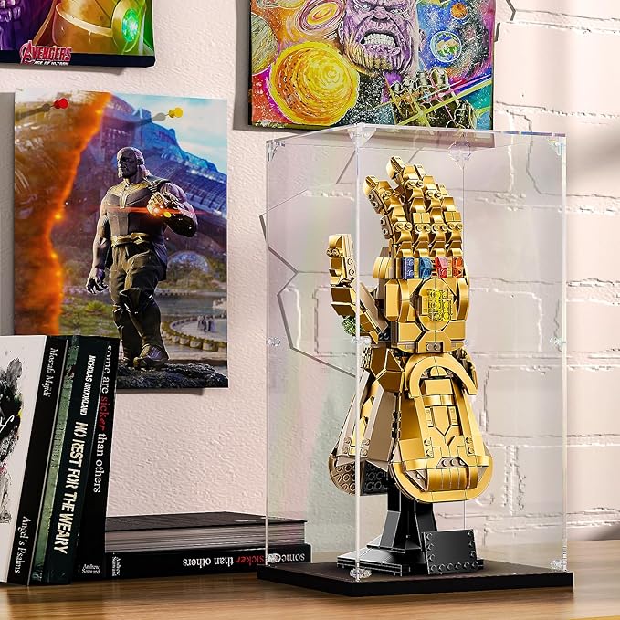 Acrylic Display Case for Lego Infinity Gauntlet 76191 Nano Gauntlet 76223 Clear Acrylic Display Box for Showcasing Figures Doll Toys Collectibles (7.5x6.3x14.2 inch, 19x16x36 cm) - Image 3