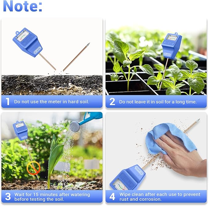 Soil Moisture Meter Tester for Plants, Hygrometer Moisture Sensor for Houseplants Indoor Outdoor Garden Lawn Use - Plant Water Gauge Test Kit - No Battery Needed - Gardening Gifts - Image 6