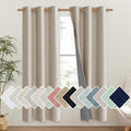 NICETOWN Oatmeal Vintage Open Linen Weave Flax Thermal Curtains, 100% Blackout Curtains 72" Long for Dining Room, Soundproof Window Treatment Drapes for Gym Room, 42" Wide Per Panel, Set of 2 by NICETOWN