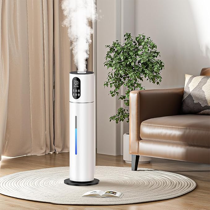 7.8L Smart Humidifier Large Room,2.1Gal humidifier for bedroom with Timer, 360°Nozzle, Top Fill Whole House Cool Mist Quiet Humidifiers for Plants Baby Kids Adults Office (White) - Image 2