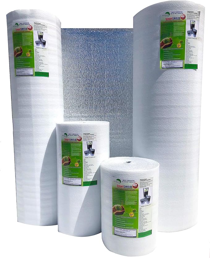 SmartSHIELD -3mm 48"x50ft Reflective Insulation roll, Foam Core Radiant Barrier, Thermal Insulation Shield - Engineered Foil/White Film by Unknown