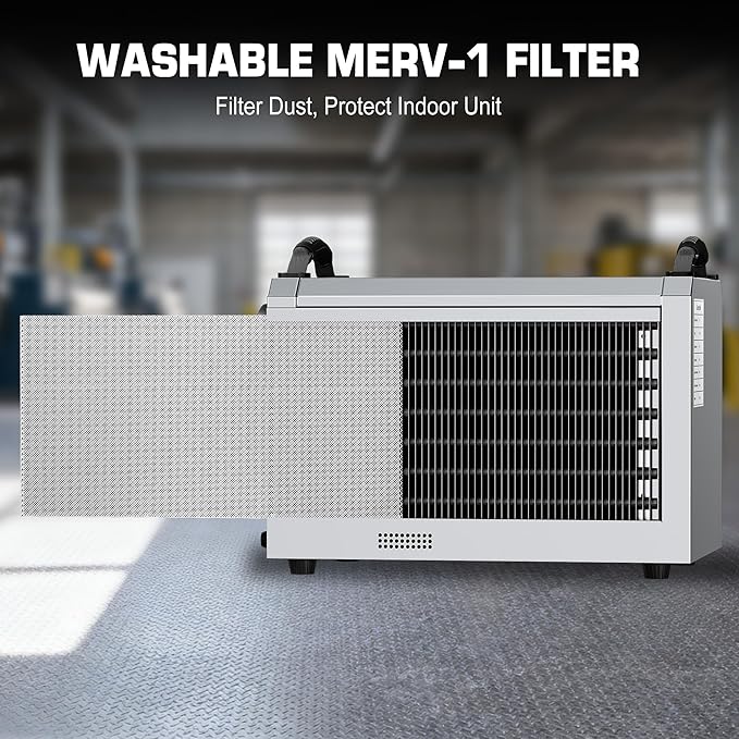 145 Pints Commercial Dehumidifier, Industrial Water Damage Unit up to 6,000 sq ft, Auto Defrost, Memory Starting with Drain Hose，for Crawl Spaces & Basements, White - Image 6