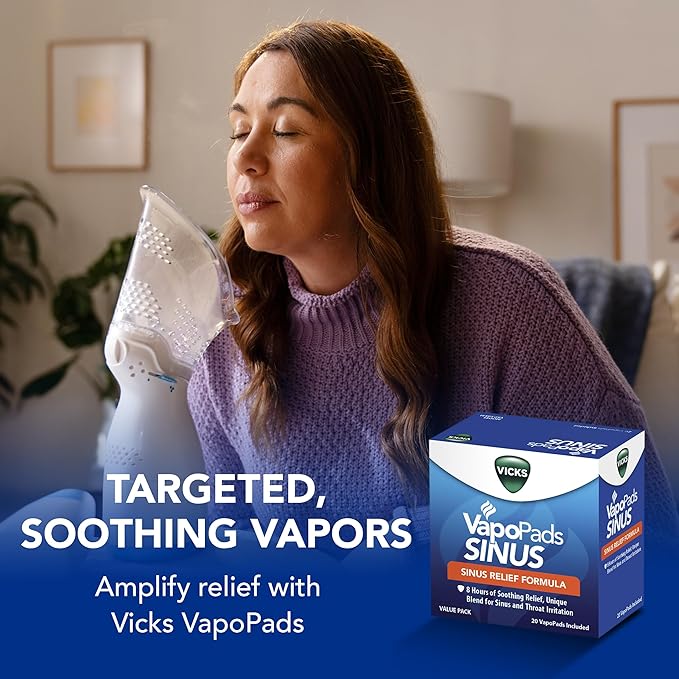 Vicks VapoPads Sinus Relief Formula - Vapor Pads Refill for Vicks Humidifiers and Steam Inhalers, Scent Pads for Sinus Congestion and Throat Irritation, 20-Pack, Box Color May Vary - Image 3
