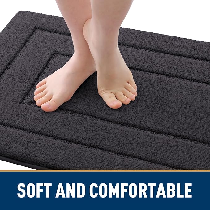 Smiry Dog Door Mat for Muddy Paws, Absorbs Moisture and Dirt, Low-Profile Entryway Mat with Non-Slip Backing, Entry Indoor Outdoor Doormat for Inside Floor (30x20 Inches, Dark Grey, Bordered) - Image 5