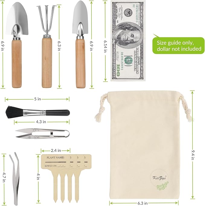 Indoor Garden Tools for Gardening - KiiZYS 12-Piece Small Garden Tools Set - Indoor Gardening Gifts for Women - Mini Hand Tools House Plant Tool - Image 2