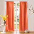 Vibrant Orange Light Reducing Curtains 90 Inches Long - Fall Colored Room Darkening Thermal Insulated Drapes Window Treatment Curtains for Living Room Patio Door,2 Panels,W 52 x L 90 Inch by DONREN