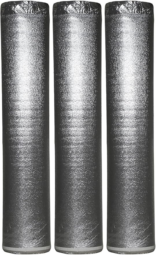 600SQFT AMERIQUE Flooring Silver Chrome Underlayment Padding with Tape & Vapor Barrier 3-in-1 Heavy Duty Foam 3MM Thick(600SF Total, Pack of 3 Rolls, 200SF/Roll) by AMERIQUE
