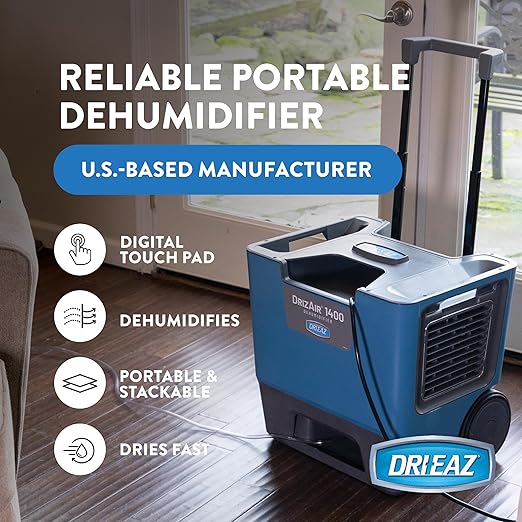 Dri-Eaz DrizAir 1400 Commercial Dehumidifier with Pump, 129 Pints, Industrial, Portable Dehumidifier for Up to 6400 Cu Ft - Image 4