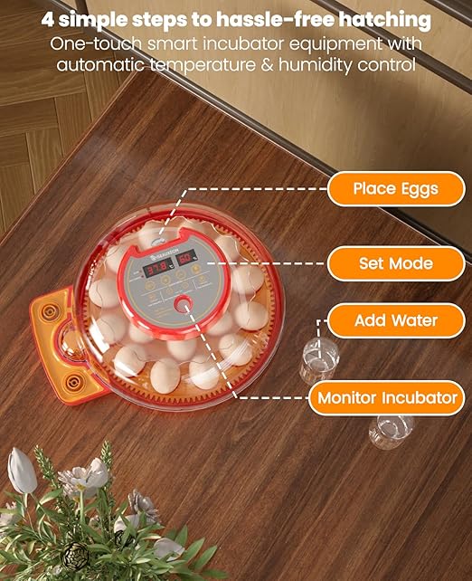 18 Incubators for Hatching Eggs with Automatic Egg Turning and Humidity Control Automatic Water Refill,Egg Candler Nature Right 360 Incubator Duck Quail Chick Turkey Hatching Incubator - Image 8