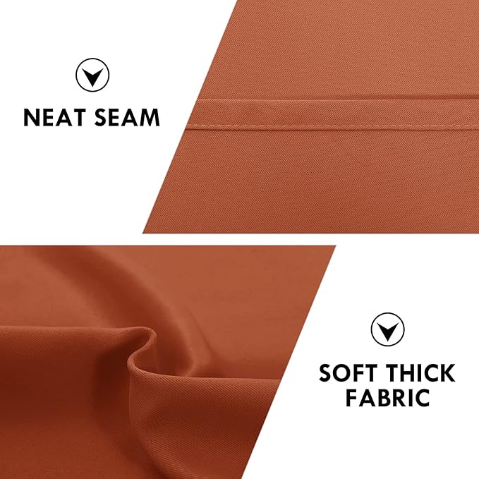 DWCN Blackout Curtains Thermal Insulated, Energy Saving & Noise Reducing Bedroom and Living Room Curtains, Burnt Ochre, W 52x L 54 Inch, Set of 2 Rod Pocket Curtain Panels - Image 6