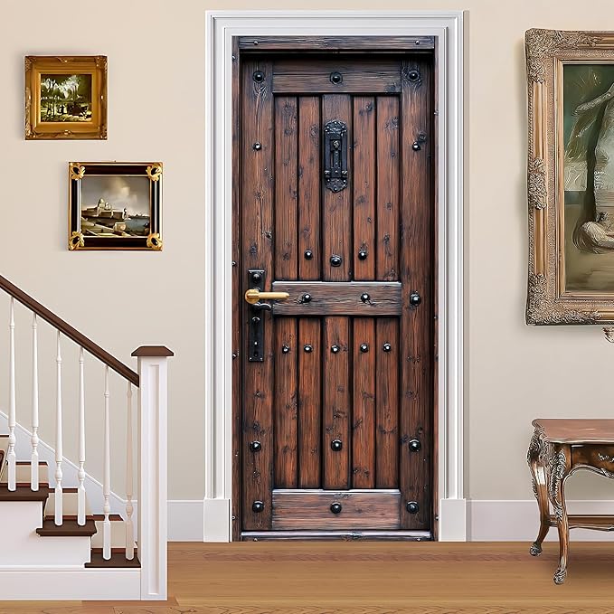 3D Door Stickers, Peel and Stick Vinyl Wallpaper, Self-Adhesive Mural for Home Decor 30.3" W x 78.7" H by BVBOX