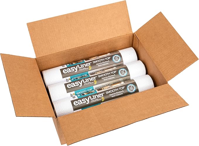 Smooth Top EasyLiner for Cabinets & Drawers - Easy to Install & Cut to Fit - Shelf Paper & Drawer Liner Non Adhesive - Non Slip Shelf Liner for Kitchen Pantry - 12 Inch Width - 60 Total Feet - White - Image 3