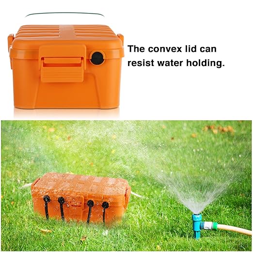 Flemoon Large Outdoor Electrical Box, IP54 Waterproof Outdoor Extension Cord Cover Weatherproof, Protect Outlet, Plug, Socket, Timer, Power Strip, Holiday Light Decoration, Orange - Image 5