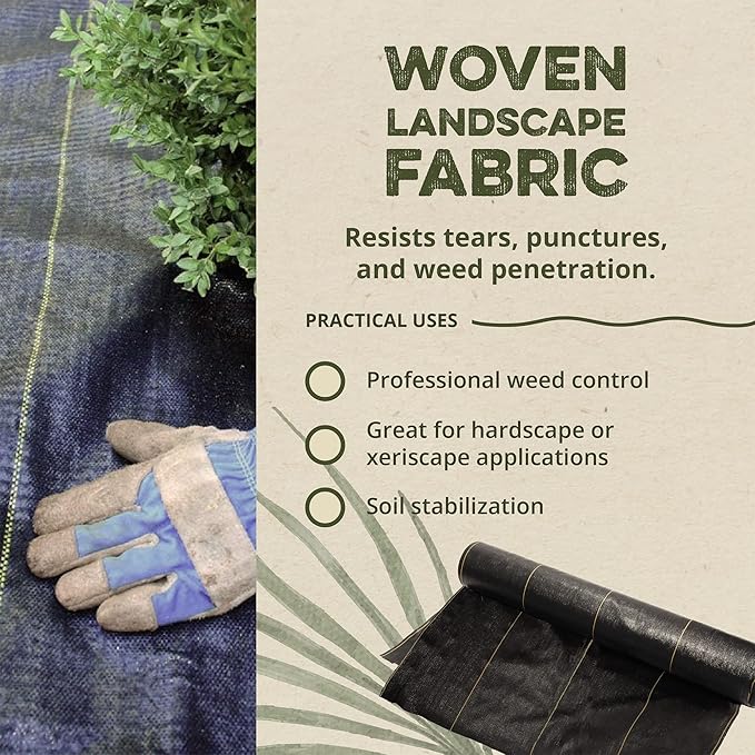 Dewitt Pro-5 Weed Barrier Fabric 5 oz, 6 x 250 Feet – Heavy-Duty Woven Landscape Ground Cover Mat for Raised Garden Bed, Greenhouse Gardening, Outdoor Landscaping, and Commercial Planting - Image 3