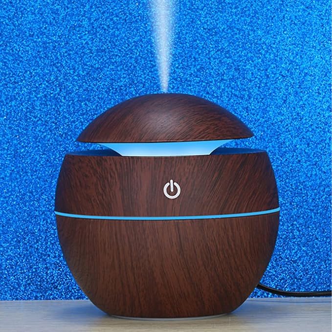 Wood Grain Humidifier, Portable Mini Humidifier Compact Portable 5V 2W USB Aroma Diffuser Quiet Essential Oil Diffuser for Bedrooms Living Rooms Office Car - Image 6