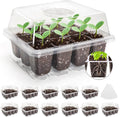 MIXC 10 Packs Seed Starter Tray Seed Starter Kit with Humidity Dome (120 Cells Total Tray) Seed Starting Trays Plant Starter Kit and Base Mini Greenhouse Germination Kit for Seeds Growing Starting by MIXC