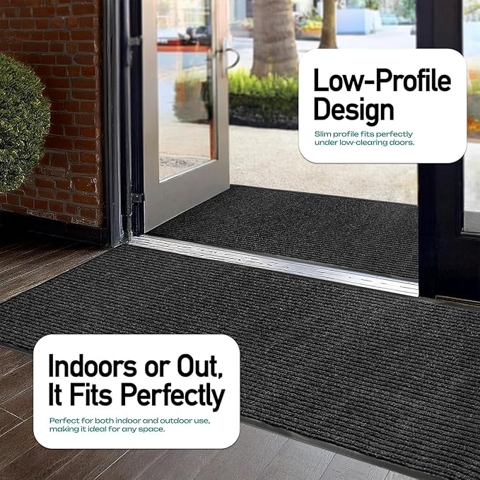 MaxMat® 4-Pack Extra Large Commercial Floor Mat, 3 x 5 Feet Heavy Duty, Waterproof, Low-Profile, Easy to Clean, Rubber Entry Mat (Black, 3 x 5 Feet - 4 Pack) - Image 6
